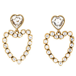 Oscar de la Renta Signed Heart Clip-On Earrings